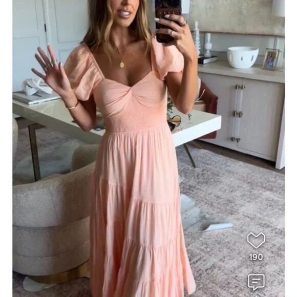 Free People Sundrenched Short-Sleeve Maxi Dress Size Medium NWT! $148 retail - Picture 2 of 8